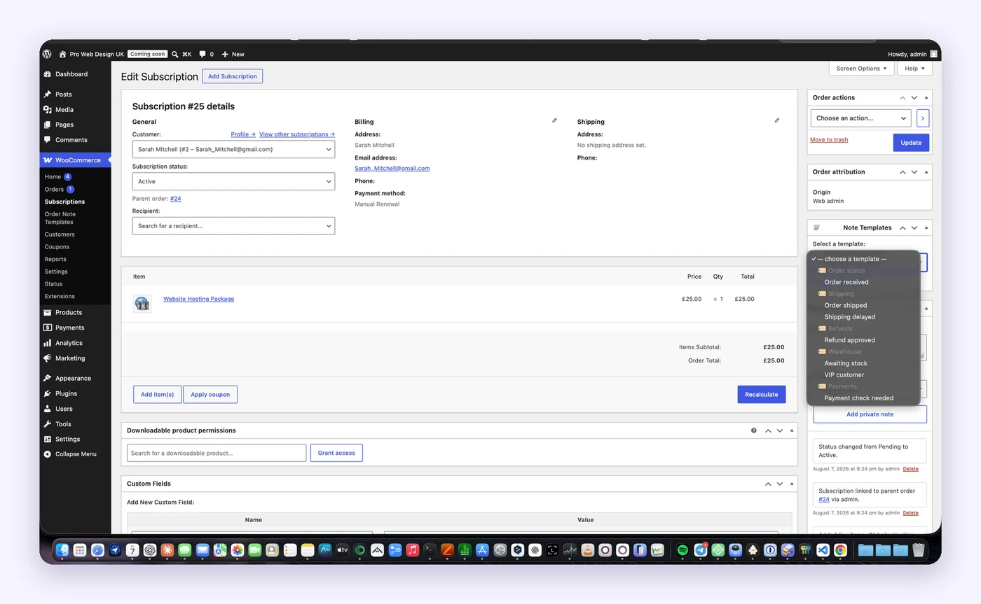 Blokas WooCommerce prenumeratos lange
