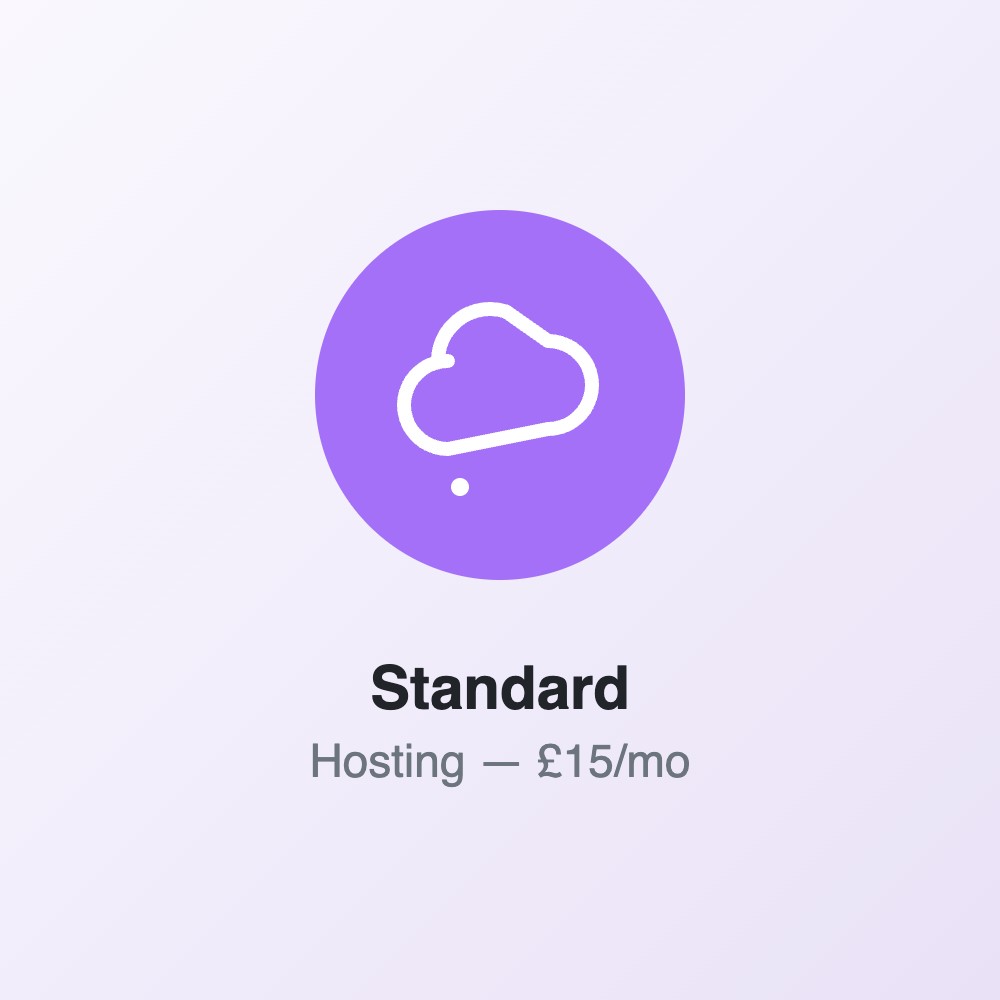 Стандартный хостинг — £15/мес