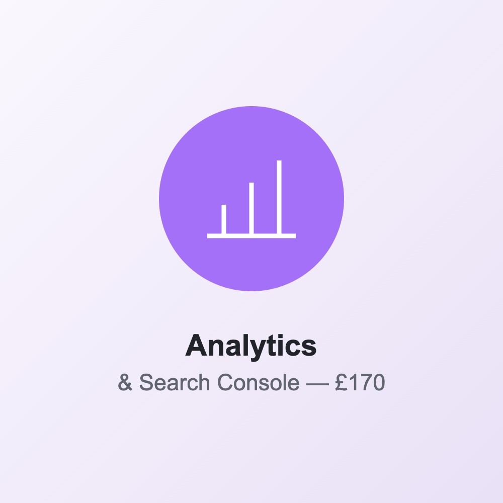 Analitikos ir Search Console diegimas — £170